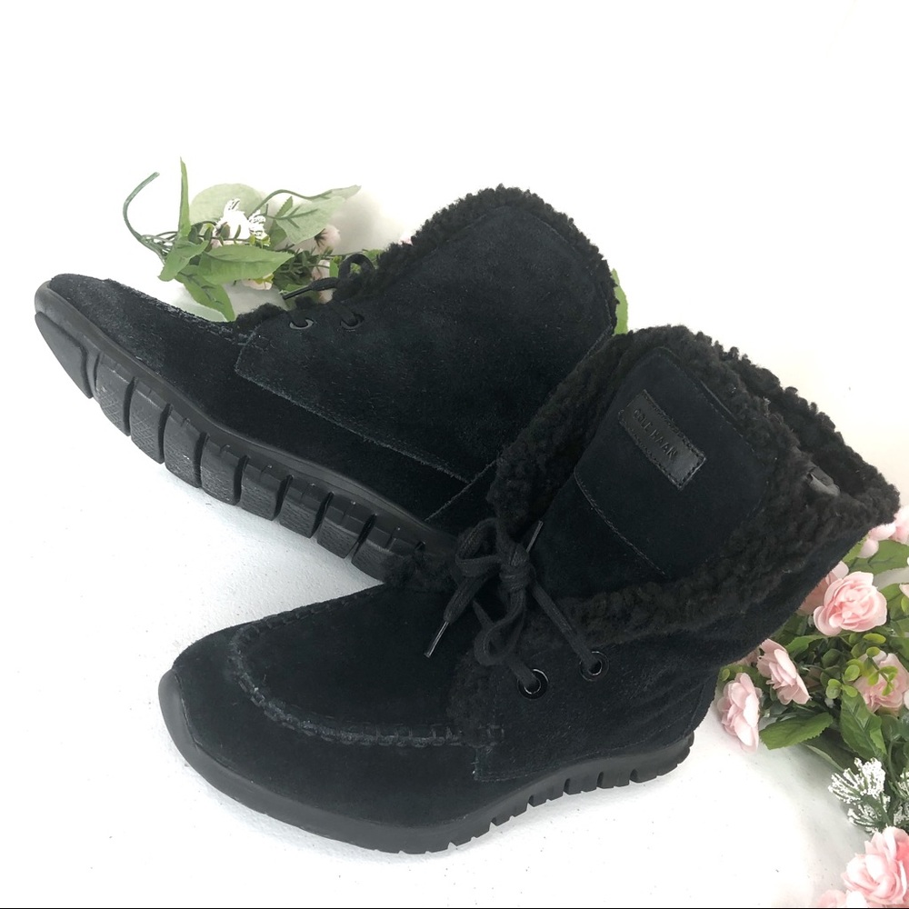 Cole Haan Faux Fur ankle boots size 7 1/2 B - Picture 1 of 8